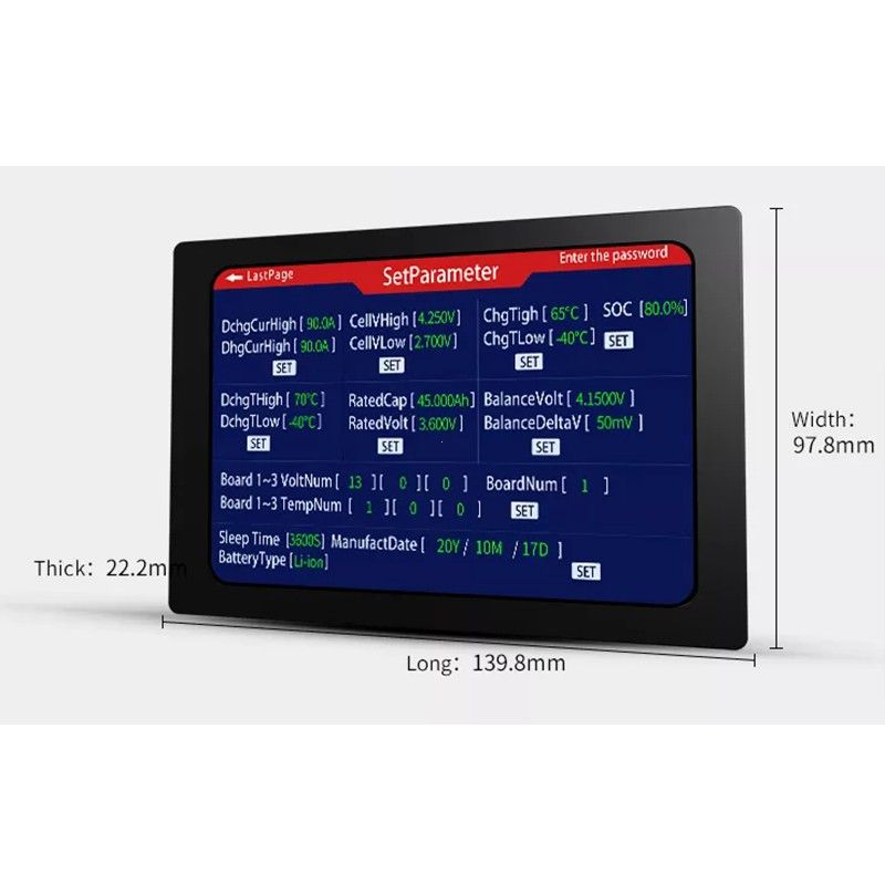 Wholesale 4,3 Zoll Touchscreen-Monitor für Daly BMS